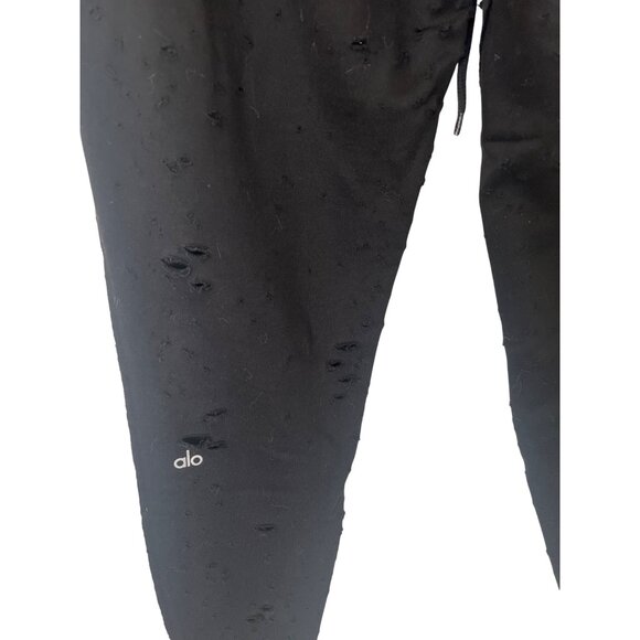 Alo Yoga Fierce Distressed Black Joggers - Picture 5 of 6